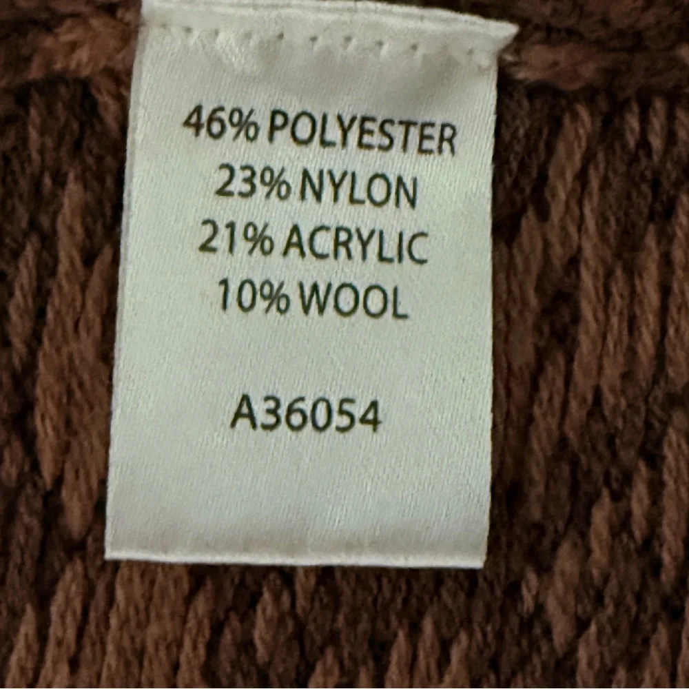 Appleseeds Brown Nordic Fair Isle Wool Blend Patterned Knit Cardigan Sweater M